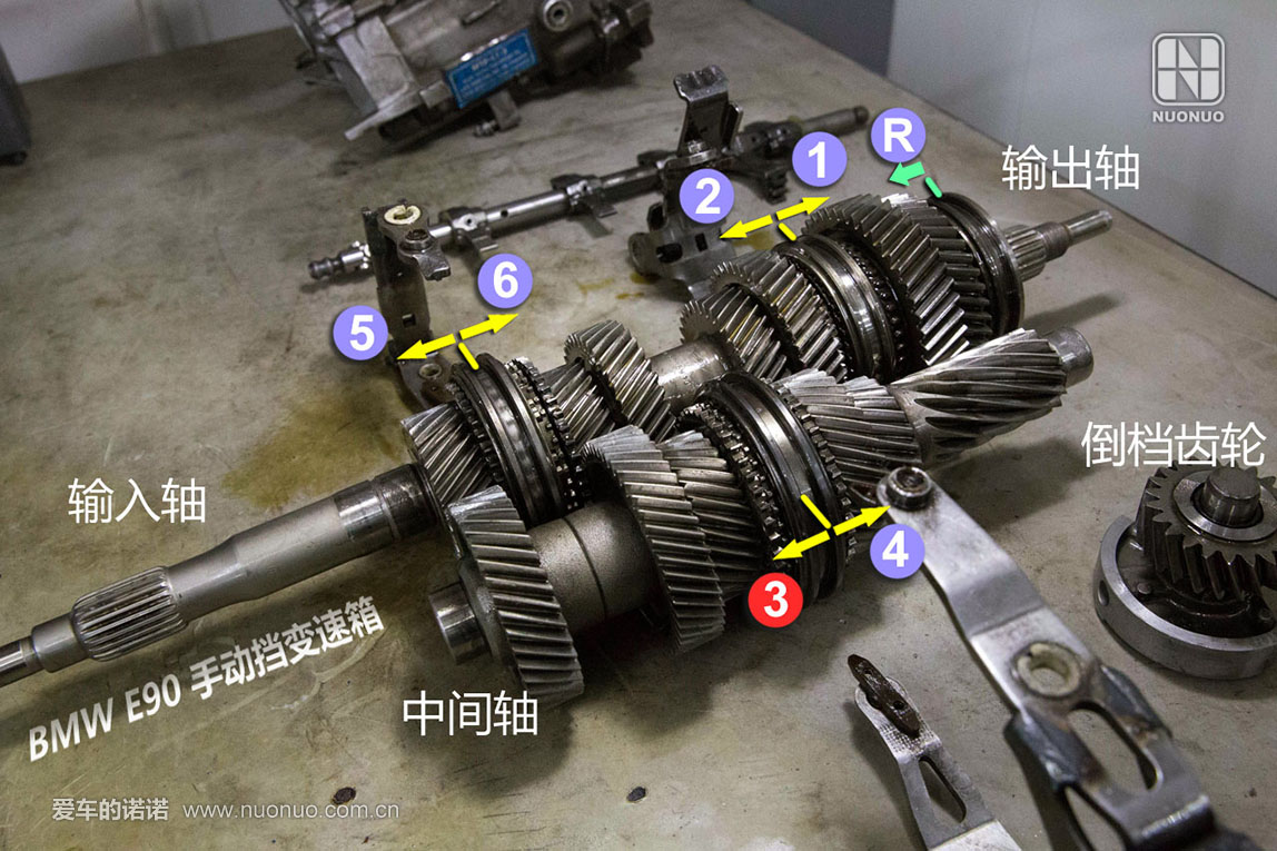 e90手动挡变速箱拆解图(建议点开放大)